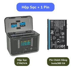 Hộp Sạc Nhanh CYNOVA Insta360 X4 có màn hình Oled hiển thị thông số cực đẹp
