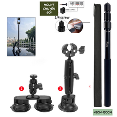 Bộ phụ kiện hít mặt kính oto dành cho Insta360 - Gopro Max