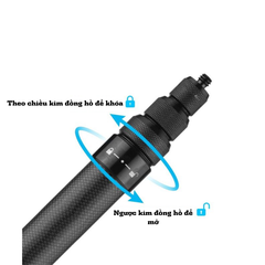 Gậy 1.5M 3M Carbon Fiber tàng hình kéo dài dành cho Insta360, GoPro, GoPro Max