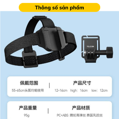 Dây Đeo Đầu 2 in1 TELESIN kiêm kẹp nón, balo