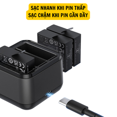 Bộ sạc aMagisn cho Insta360 Ace/Ace Pro hỗ trợ sạc 3 pin cùng lúc - Hàng Chính Hãng
