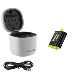 Pin và Dock sạc Allin Box Telesin Gopro Gopro 12 11 10 9 Black chống nước hỗ trợ đọc thẻ TF