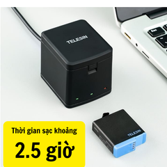Hộp Sạc và Pin TELESIN GoPro Hero 5 6 7 8 BLACK