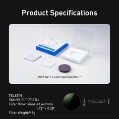 Bộ lọc Telesin CPL UV VND 8-32 cho Action 6 chuyên nghiệp có thể điều chỉnh ND