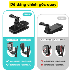 Kẹp Balo Kim Loại Telesin Thao tác nhanh hít nam châm mạnh mẽ gắn ActionCam Gopro Insta360 Ace Pro - Chính Hãng