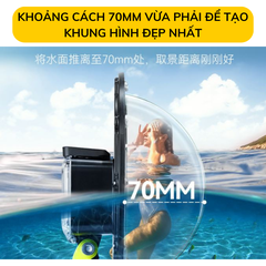 Dome Port chống nước TELESIN cho Osmo Action 5 Pro/ 4 /3 quay nửa trên nửa dưới