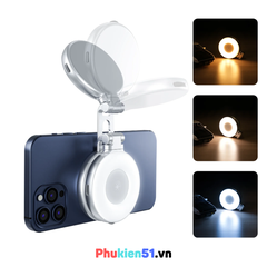 Đèn Telesin C03 trợ sáng điện thoại 3 chê độ quay 360 độ trước sau