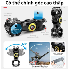 Giá Kim Loại Gắn Gậy Tàng hình lên xe đạp thể thao, moto cho Insta360, Gopro Max