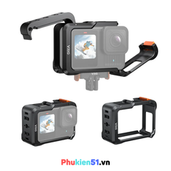 Khung Vrig GA-02 Gopro 13 12 11 10 9 Black hợp kim nhôm chắc chắn hỗ trợ quay ngang dọc