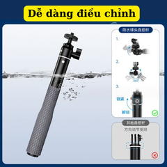 Gậy Telesin chuyên lặn biển chống rỉ sét gắn mọi Actioncam tích hợp đầu ball 360 độ Chiều dài 65cm