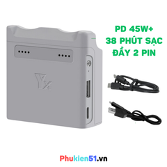 Hub sạc nhanh YX 45W cho DJI Neo hỗ trợ sạc nhanh 2 khe pin
