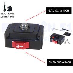 Ngàm CNC thao tác nhanh cho Actioncam Gopro Insta360 Osmo Action chắc chắn