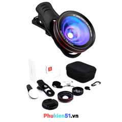 Lens 2 in1 4K HD Macro 15X và gốc rộng 0,45X cho điện thoại có đèn trợ sáng hỗ trợ cực tốt