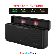 Hộp Sạc TELESIN cho Action 5 Pro 4 3 có đèn báo dung lượng 3 khe sạc tiện lợi sạc nhanh
