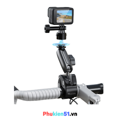 Kẹp kim loại Telesin Thao Tác Nhanh gắn Actioncam Gopro Insta360 Ace Pro Osmo Action chắc chắn dễ dùng - Chính Hãng