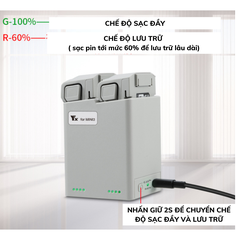 Hub sạc YX 2 khe pin DJI Mini 3 / Mini 3 pro/ Mini 4 Pro tối đa 35W 65W 2 chiều