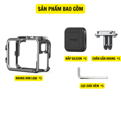Khung Nhôm aMagisn Insta360 Ace / Ace Pro chắc chắn hỗ trơ xoay ngang dọc ngàm mở rộng gắn mic đèn - Hàng chính Hãng
