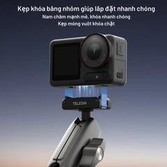 Kẹp càng cua Telesin cho Action 5 4 3 Osmo 360 gắn ghi đông xe xoay 360 độ tuỳ chỉnh