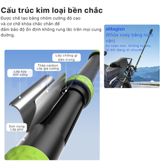 Gậy aMagisn 1M5 cứng cáp hợp kim nhôm chuyên dùng gắn xe