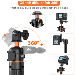 Gậy tripod Vrig Tp 08/08S kéo dài 51cm Gắn Gopro Osmo Action Insta360 Ace Pro