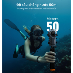 Khung chống nước Telesin Insta360 X4 hỗ trợ quay dưới nước bơi lặn sâu
