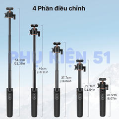Tripod Vrig Ac 50 cho Insta360 X5 Ace Pro 2 tích hợp Remote kéo dài 55cm tiện lợi