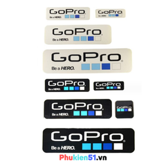 Bộ 9 tem dán Logo Gopro  (Nền đen / Nền trắng ) cao cấp