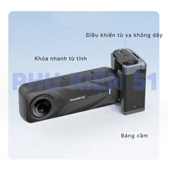 Báng tay cầm cho Insta360 X5 X4 Air tích hợp Remote chụp ảnh đường phố