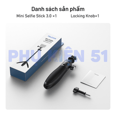 Tripod Mini Telesin 3.0 gắn actioncam Gopro Action Ace Pro xoay 360 độ kéo dài