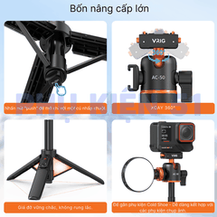 Tripod Vrig Ac 50 cho Insta360 X5 Ace Pro 2 tích hợp Remote kéo dài 55cm tiện lợi