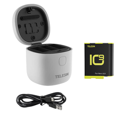 Pin và Dock sạc Allin Box Telesin Gopro Gopro 12 11 10 9 Black chống nước hỗ trợ đọc thẻ TF