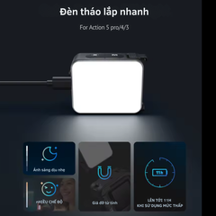 Đèn tích hợp ngàm DJI Osmo Action 5 Pro 4 3 trợ sáng hỗ trợ quay vlog