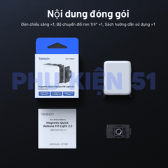 Đèn trợ sáng TELESIN cho DJI Action 6 / Nano kèm chân Cold Shoe hỗ trợ nhiều phụ kiện