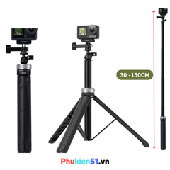 Gậy kiêm Tripod Telesin kéo dài 150cm gắn Actioncam Gopro Action Insta360 Ace Ace Pro  nhỏ gọn - Chính hãng