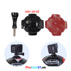 Mount dán nón bảo hiểm xoay 360 độ gắn GoPro, Action Cam