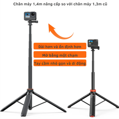 Gậy Vrig Tp 21 kéo dài 128cm tích hợp tripod gắn Actioncam Gopro Insta360 Actioncam