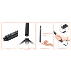 Gậy Vrig Tp-13 kéo dài 132cm gắn Insta360 Gopro Osmo Actioncam cứng cáp