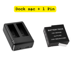 Dock sạc và Pin Insta360 Ace Ace Pro dung lượng cao thay thế pin theo máy