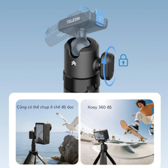 Tripod mini Telesin tích hợp ngàm Osmo 360 Action 5 4 3 tiện lợi nhỏ gọn
