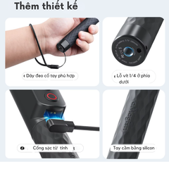 Gậy kiêm Remote đa năng Insta360 X4 X3 X2 Gopro 13 12 11 10 9 Black kéo dài 1m
