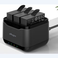 Bộ sạc aMagisn cho Insta360 Ace/Ace Pro hỗ trợ sạc 3 pin cùng lúc - Hàng Chính Hãng
