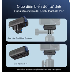 Ngàm Telesin Osmo Action 5 4 3 Osmo 360 Nano tích hợp ren 1/4 tiện lợi