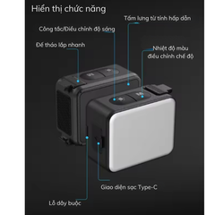 Đèn tích hợp ngàm DJI Osmo Action 5 Pro 4 3 trợ sáng hỗ trợ quay vlog