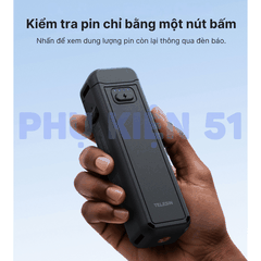 Pin sạc Telesin cho Pocket 4 3 kéo dài thời gian sử dụng 1,3 lần sạc