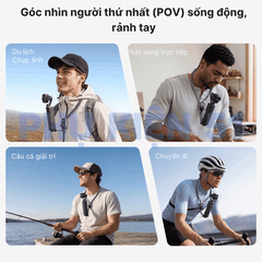 Vòng đeo Telesin Pocket 3 4 Luna hỗ trợ đeo cổ quay Pov đầu 1/4 inch