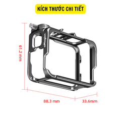 Khung Nhôm aMagisn Insta360 Ace / Ace Pro chắc chắn hỗ trơ xoay ngang dọc ngàm mở rộng gắn mic đèn - Hàng chính Hãng