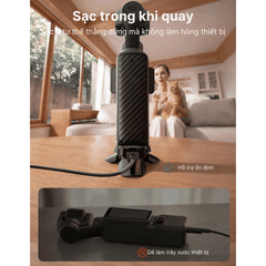 Đế 3 chân Telesin kiêm sạc cho Pocket 3 4 4P chân tự bung cổng sạc type C