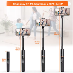 Tripod Vrig Tp 19 20 dài 60-160cm cho điện thoại chân đứng vững chắc nhỏ gọn tiện lợi