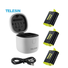 Pin và Dock sạc Allin Box Telesin Gopro Gopro 12 11 10 9 Black chống nước hỗ trợ đọc thẻ TF