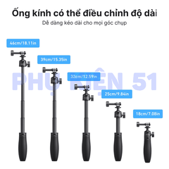 Tripod Mini Telesin 3.0 gắn actioncam Gopro Action Ace Pro xoay 360 độ kéo dài